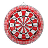 Dinner Decision Maker in Red Checkered Tableclout Dartscheibe (vorne)