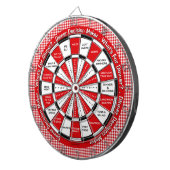 Dinner Decision Maker in Red Checkered Tableclout Dartscheibe (Vorderseite rechts)