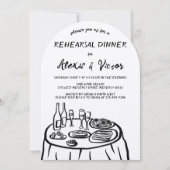 Dinner der Probe mit Whimsikhandzeichnung nach Maß Einladung (Vorderseite)