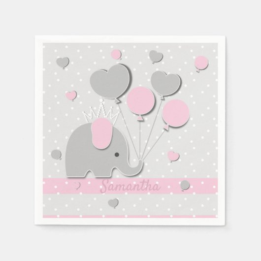 Dinner-Elefanten-Ballon-Kinderzimmer-Geschenk Serviette (Vorderseite)