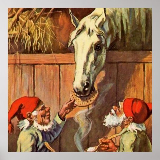 "Dinner in the Stables" von Jenny Nystrom Poster (Vorne)