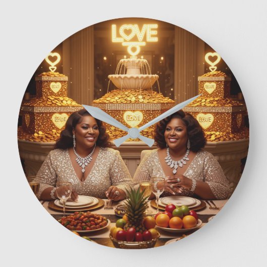 Dinner J Große Wanduhr (Vorderseite)