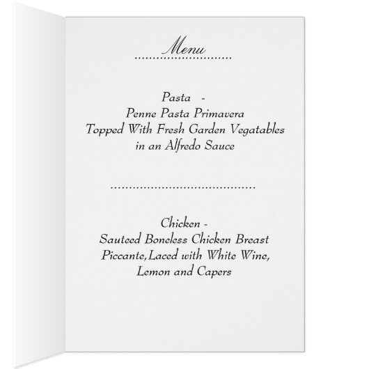 Dinner Menu Card Gold Damask Flora (Innen (Rechts))