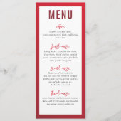 DINNER MENU Moderne rote rote Bordeaux-Gradienten Menükarte (Vorderseite)
