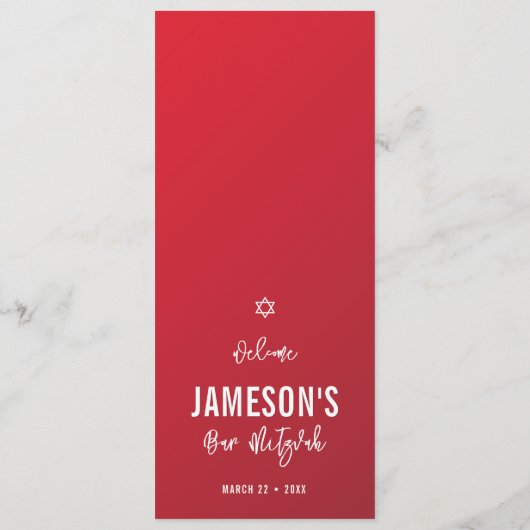 DINNER MENU Moderne rote rote Bordeaux-Gradienten Menükarte (Rückseite)