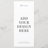 Dinner Menu Printing 4x9" Upload Your Design Menükarte (Rückseite)