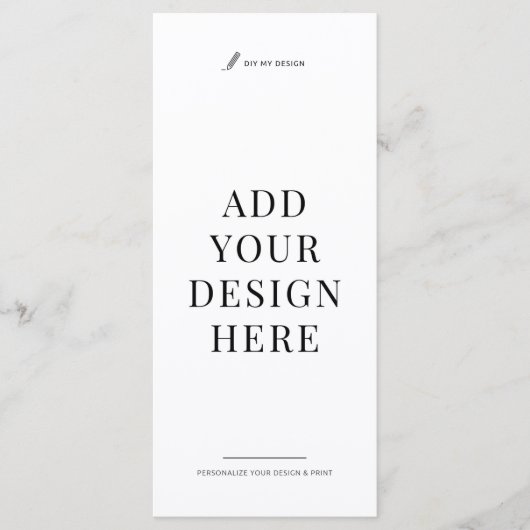 Dinner Menu Printing 4x9" Upload Your Design Menükarte (Vorderseite)