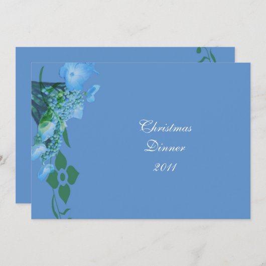Dinner Party Blue Hydrangea Blume Einladung (Vorne/Hinten)