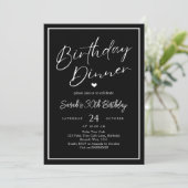 Dinner Party Invitation Template Black Adult Any A Einladung (Stehend Vorderseite)