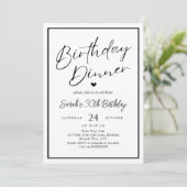 Dinner Party Invitation Template Black Adult Any A Einladung (Stehend Vorderseite)