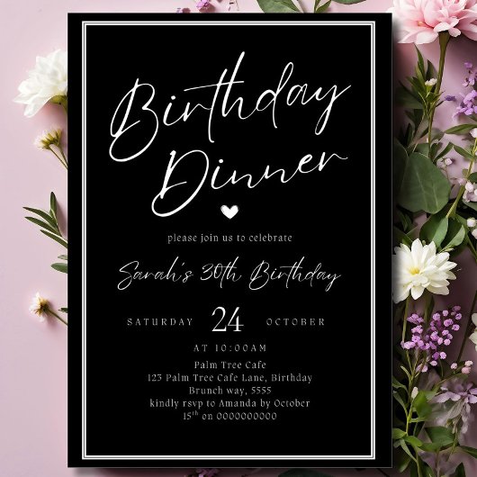 Dinner Party Invitation Template Black Adult Any A Einladung