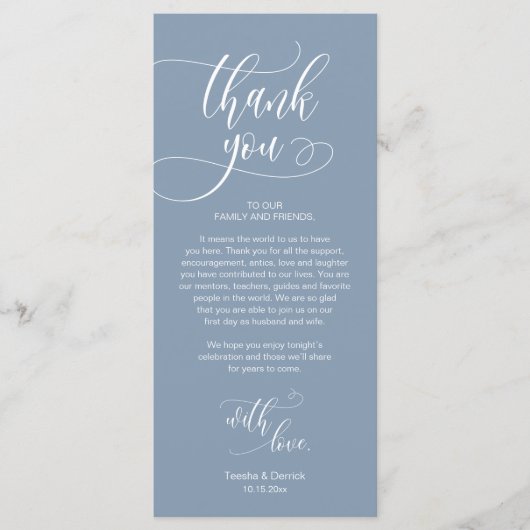 Dinner Place Setting Vielen Dank, Moderne Script C Programm (Vorderseite)