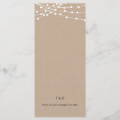 Dinner Place Setting Vielen Dank, Rustic Kraft Car Programm (Rückseite)