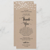 Dinner Place Setting Vielen Dank, Rustic Kraft Car Programm (Vorne/Hinten)