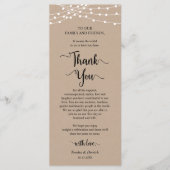 Dinner Place Setting Vielen Dank, Rustic Kraft Car Programm (Vorderseite)