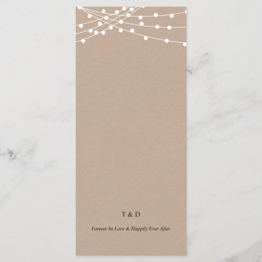 Dinner Place Setting Vielen Dank, Rustic Kraft Car Programm (Rückseite)