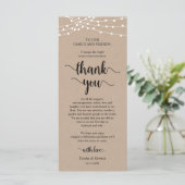 Dinner Place Setting Vielen Dank, Rustic Kraft Car Programm (Stehend Vorderseite)