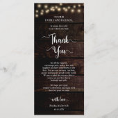 Dinner Place Setting Vielen Dank, Rustic Kraft Car Programm (Vorderseite)