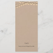 Dinner Place Setting Vielen Dank, Rustic Kraft Car Programm (Rückseite)