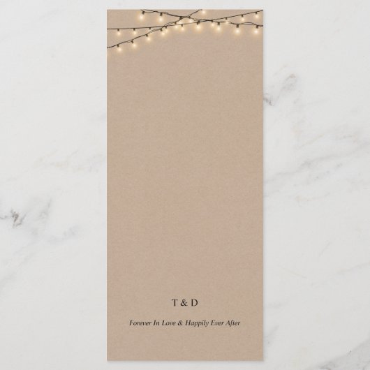 Dinner Place Setting Vielen Dank, Rustic Kraft Car Programm (Rückseite)