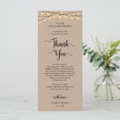 Dinner Place Setting Vielen Dank, Rustic Kraft Car Programm (Stehend Vorderseite)