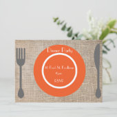 Dinner Plate stilvolles Dinner Party Einladung (Stehend Vorderseite)