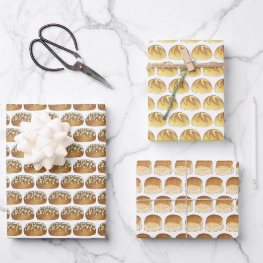 Dinner Rolls Brot Bäckerei Boulangerie Pumpernicke Geschenkpapier Set (Vorderseite)