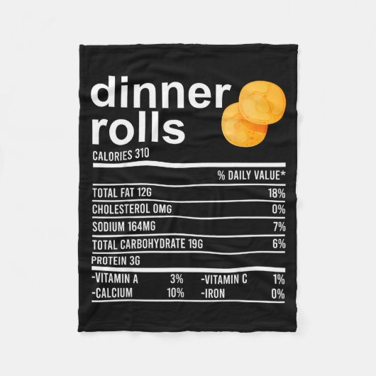 Dinner Rolls Nutrition Facts Apparel Funny Thanksg Fleecedecke (Vorderseite)
