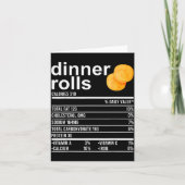 Dinner Rolls Nutrition Facts Apparel Funny Thanksg Karte (Vorderseite)