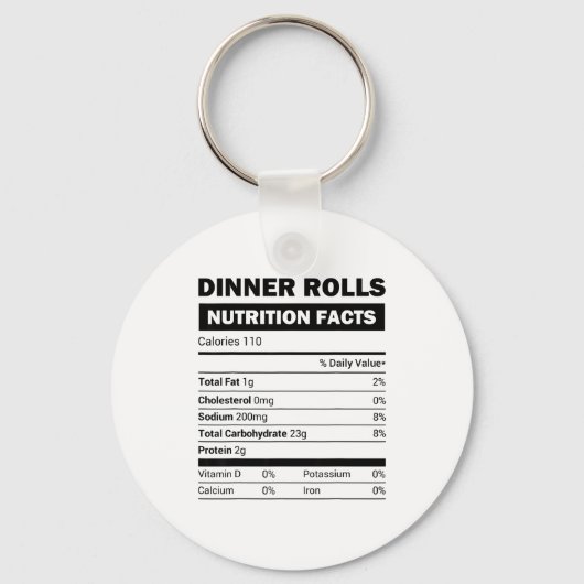 Dinner Rolls Nutrition Facts Family Matching Chris Schlüsselanhänger (Vorderseite)