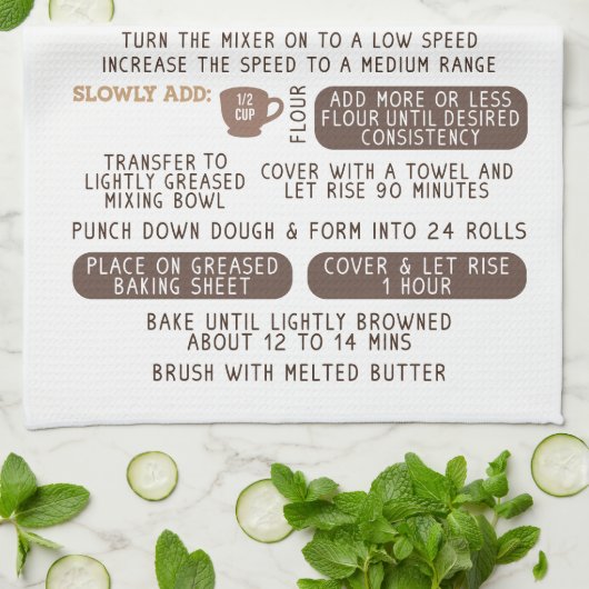 Dinner Rolls Recipe Tee Küchentuch (Gefaltet)