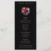 Dinner und Bar Menu Moderne Herz geformt Rose Menükarte (Rückseite)