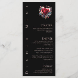 Dinner und Bar Menu Moderne Herz geformt Rose Menükarte