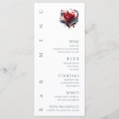 Dinner und Bar Menu Moderne Herz geformt Rose Menükarte (Rückseite)