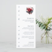 Dinner und Bar Menu Moderne Herz geformt Rose Menükarte (Stehend Vorderseite)