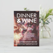 Dinner & Wine Degustation Custom Flyer Einladung (Stehend Vorderseite)