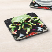 Dinner with Cthulhu Getränkeuntersetzer (Linke Seite)