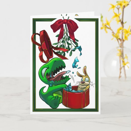 Dinnersaurus Gruß-Karte: Baby und Bunno Karte (Gelbe Blume)