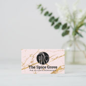 Dinnware-Logo | Goldrosa Marmor | Restaurant Visitenkarte (Stehend Vorderseite)