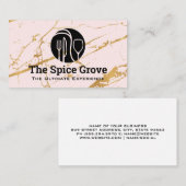 Dinnware-Logo | Goldrosa Marmor | Restaurant Visitenkarte (Vorne/Hinten)