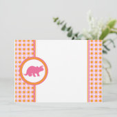 Dino {0290} Rosa Einladung (Stehend Vorderseite)