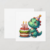 Dino 10. Geburtstag Einladung (Vorne/Hinten)
