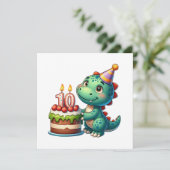 Dino 10. Geburtstag Einladung (Stehend Vorderseite)