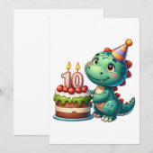 Dino 10. Geburtstag Einladung (Vorne/Hinten)