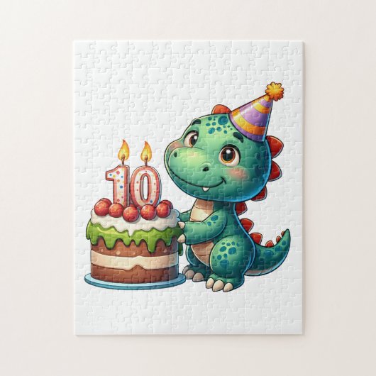 Dino 10. Geburtstag Puzzle (Vertikal)