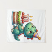 Dino 10. Geburtstag Wandteppich (Vorderseite (Horizontal))