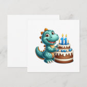 Dino 11. Geburtstag Einladung (Vorne/Hinten)