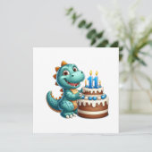 Dino 11. Geburtstag Einladung (Stehend Vorderseite)