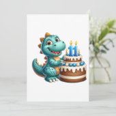Dino 11. Geburtstag Einladung (Stehend Vorderseite)