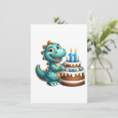 Dino 11. Geburtstag Einladung (Stehend Vorderseite)